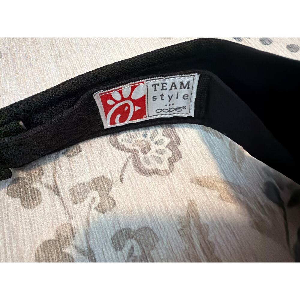 Chick-Fil-A Visor Adult Strapback Black Hat Cap Red Employee Sun Work Uniform - Picture 3 of 6
